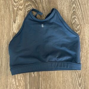 Women's Navy High-Neck nobull sports bra